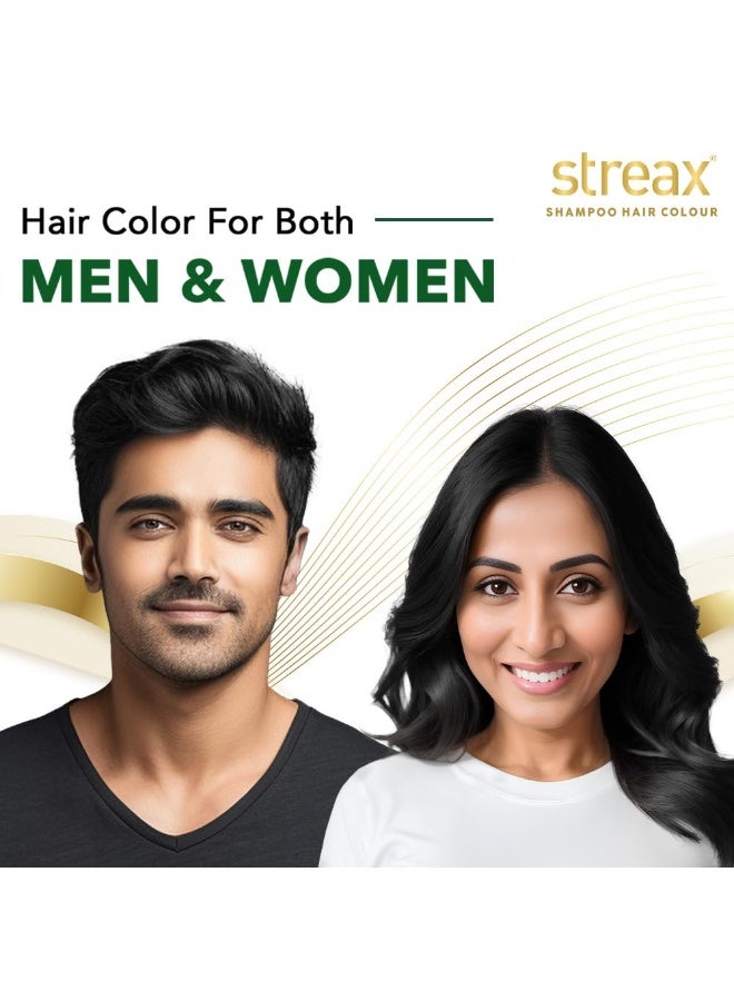 Streax Shampoo Hair Colour, 60 ml - Natural Black, Easy DIY- Squeeze Pack - Image 4